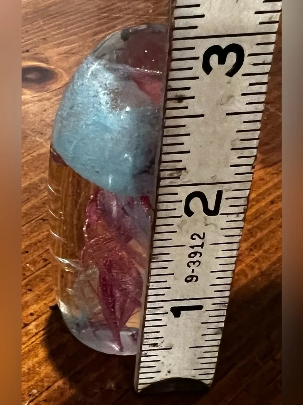VTG Jellyfish Blue & Pink Blown Glass Egg-shaped Paperweight 3 Inches